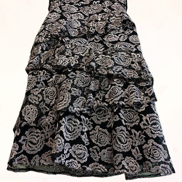 White House Black Market Three Steps Spaghetti Strap Floral Print Ruffle Dress 6 - Picture 8 of 15